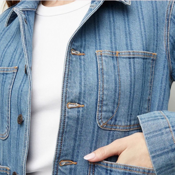 Veronica Beard NWOT Dahl Striped Jean Jacket, Size XS - Picture 2 of 16